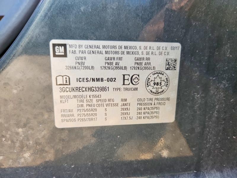 Aukcja sprzedaży 2017 Chevrolet Silverado, vin: 3GCUKRECXHG339861, numer aukcji: 64196056