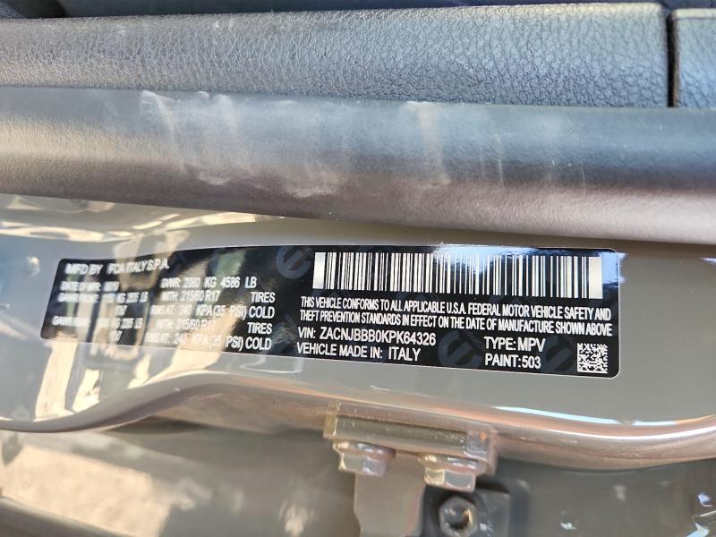 Aukcja sprzedaży 2019 Jeep Renegade, vin: ZACNJBBB0KPK64326, numer aukcji: 64253956
