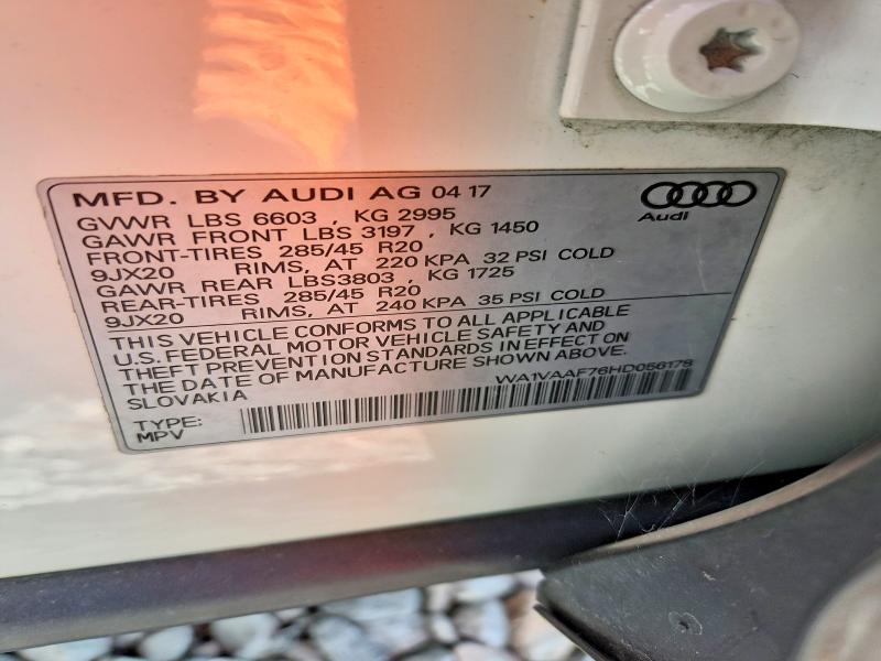Продажа на аукционе авто 2017 Audi Q7, vin: WA1VAAF76HD056178, номер лота: 65902816