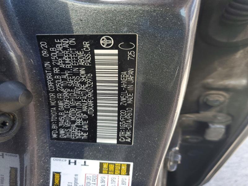 Aukcja sprzedaży 2021 Toyota Prius, vin: JTDKAMFU9M3132976, numer aukcji: 65057346