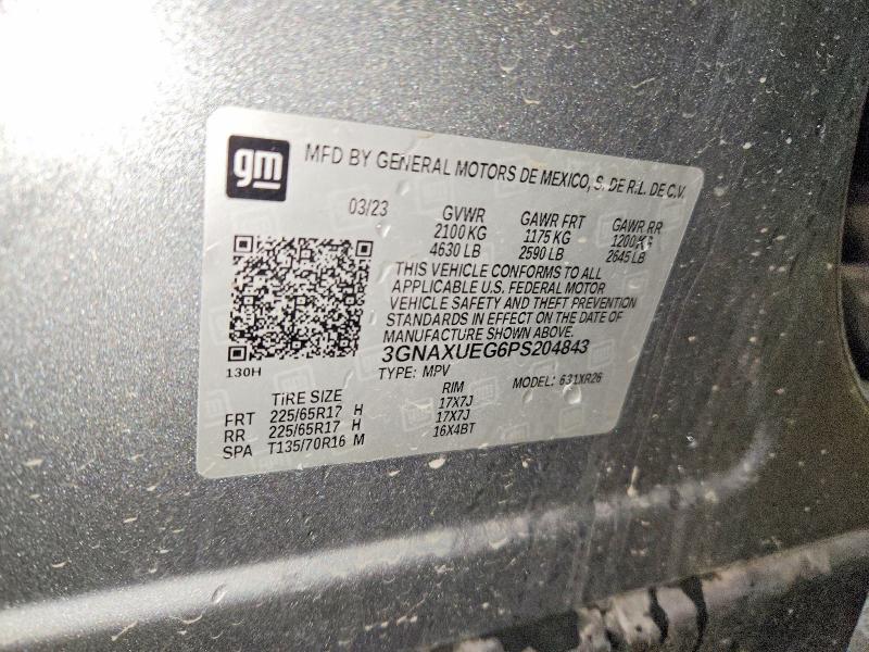 Aukcja sprzedaży 2023 Chevrolet Equinox, vin: 3GNAXUEG6PS204843, numer aukcji: 64322826