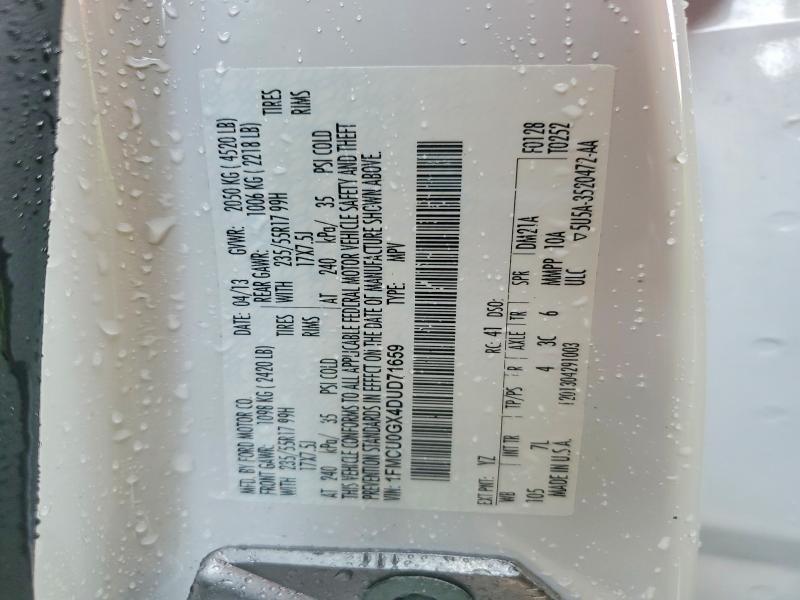 Продаж на аукціоні авто 2013 Ford Escape, vin: 1FMCU0GX4DUD71659, номер лоту: 63482226