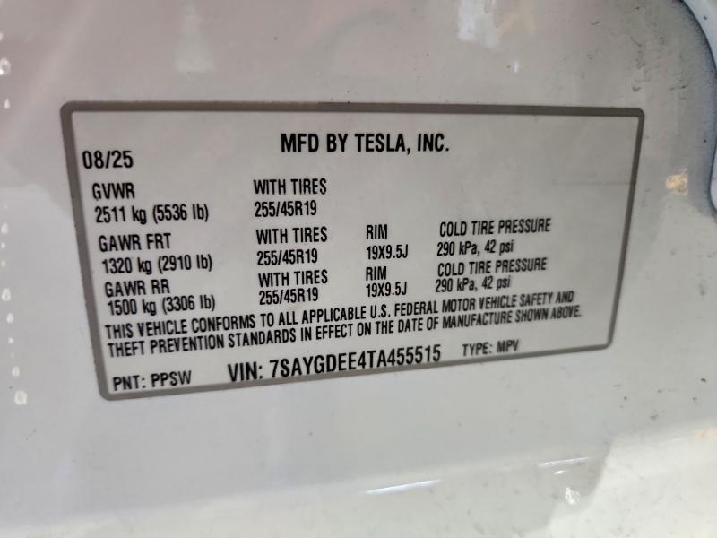 Продажа на аукционе авто 2026 Tesla Model Y, vin: 7SAYGDEE4TA455515, номер лота: 64429686