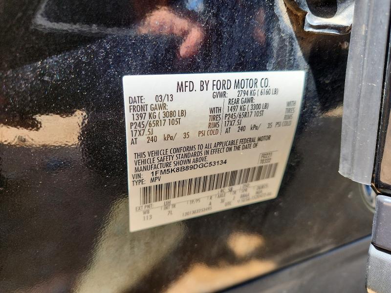 Продаж на аукціоні авто 2013 Ford Explorer, vin: 1FM5K8B89DGC53134, номер лоту: 63725626