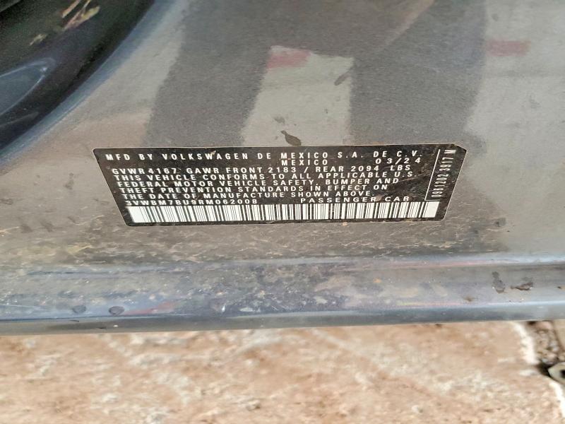 67132846 :رقم المزاد ، 3VWBM7BU9RM062008 vin ، 2024 Volkswagen Jetta مزاد بيع