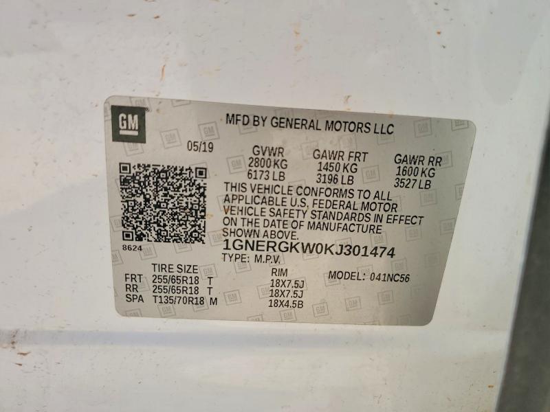 Aukcja sprzedaży 2019 Chevrolet Traverse, vin: 1GNERGKW0KJ301474, numer aukcji: 65044826