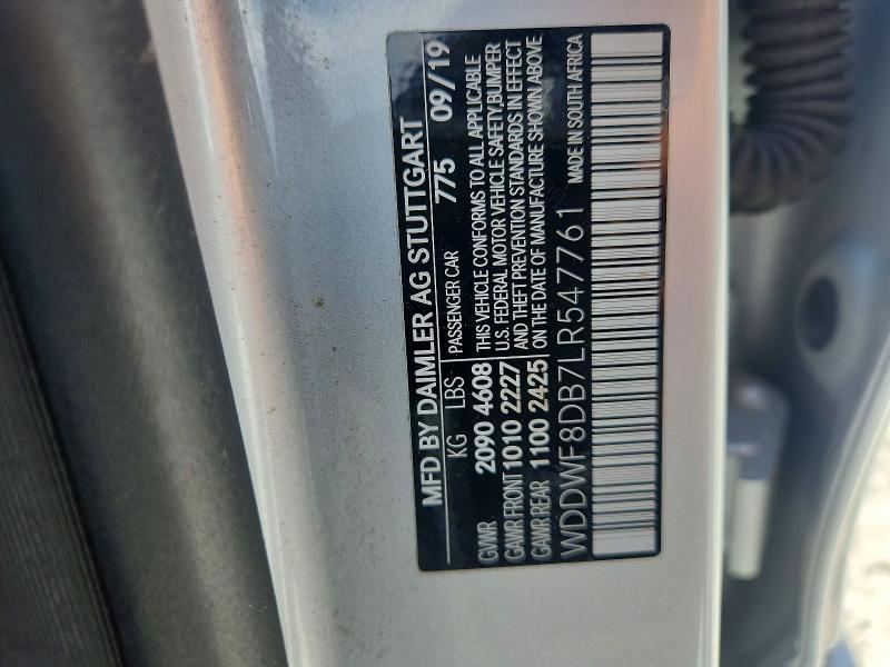 Продаж на аукціоні авто 2020 Mercedes-benz C, vin: WDDWF8DB7LR547761, номер лоту: 64538256