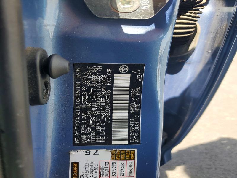Aukcja sprzedaży 2009 Toyota Prius, vin: JTDKB20U397840036, numer aukcji: 64757246