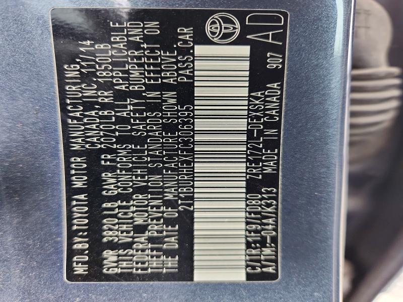 Продаж на аукціоні авто 2015 Toyota Corolla, vin: 2T1BURHEXFC306395, номер лоту: 64497556