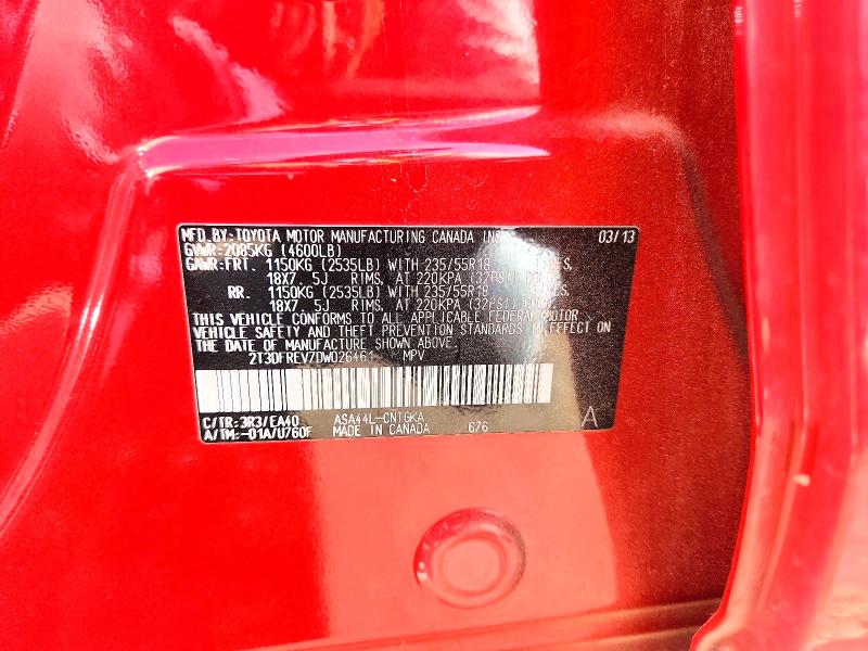 65019296 :رقم المزاد ، 2T3DFREV7DW026461 vin ، 2013 Toyota Rav4 مزاد بيع