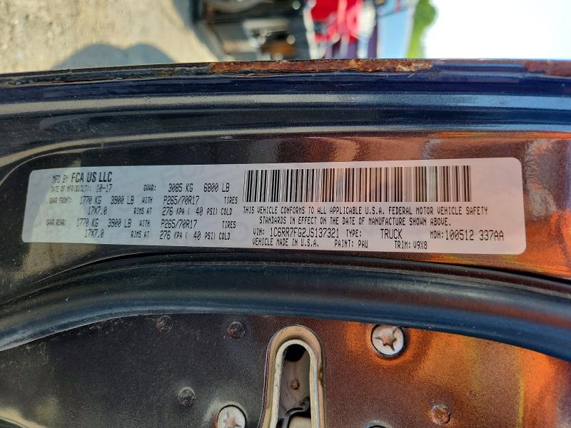 Auction sale of the 2018 Ram 1500, vin: 1C6RR7FG2JS137321, lot number: 62941476