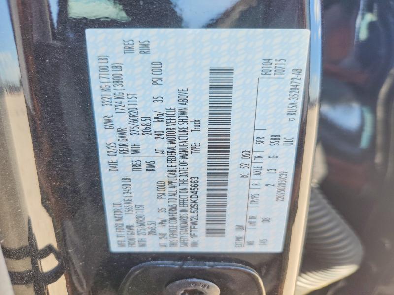 Aukcja sprzedaży 2025 Ford F150, vin: 1FTFW2L52SKD45663, numer aukcji: 65266866
