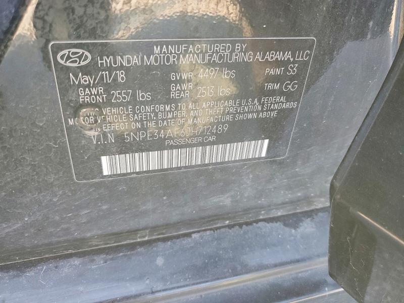 65954906 :رقم المزاد ، 5NPE34AF6JH712489 vin ، 2018 Hyundai Sonata مزاد بيع