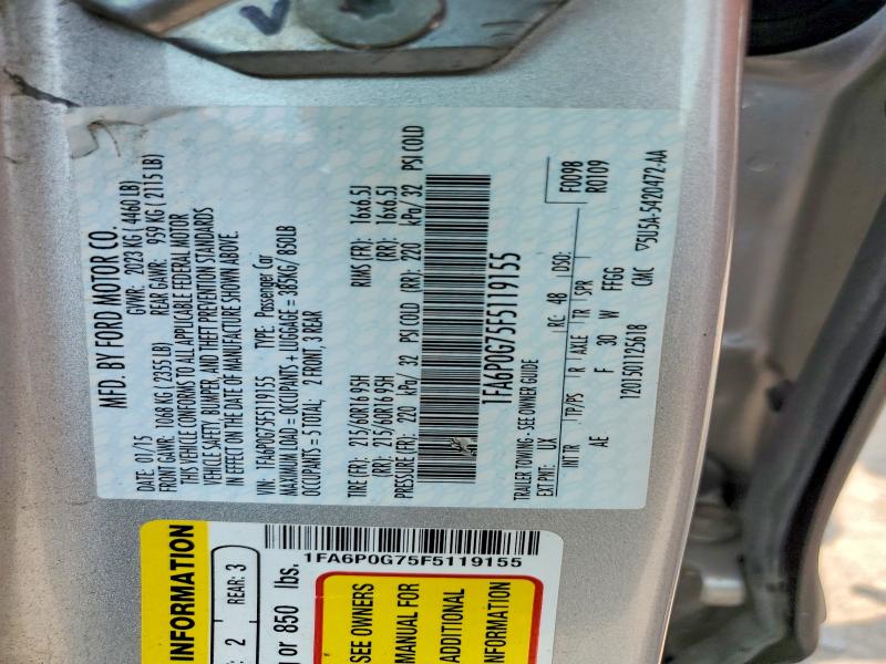 Продаж на аукціоні авто 2015 Ford Fusion, vin: 1FA6P0G75F5119155, номер лоту: 63572416
