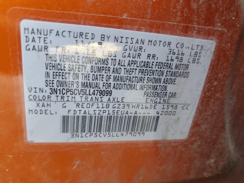 2020 Nissan Kicks მანქანა იყიდება აუქციონზე, vin: 3N1CP5CV5LL479099, აუქციონის ნომერი: 67175346
