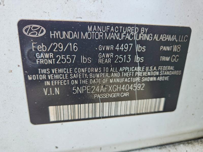 Aukcja sprzedaży 2016 Hyundai Sonata, vin: 5NPE24AFXGH404592, numer aukcji: 63581176
