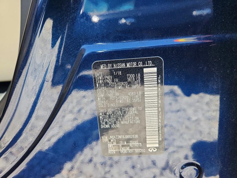 Aukcja sprzedaży 2018 Infiniti Qx80, vin: JN8AZ2NF8J9662638, numer aukcji: 65711616
