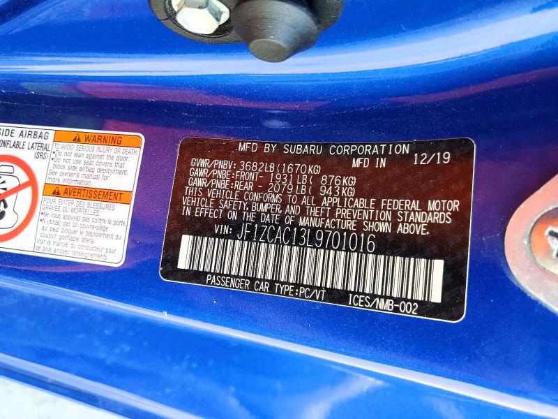 Aukcja sprzedaży 2020 Subaru Brz, vin: JF1ZCAC13L9701016, numer aukcji: 64114276