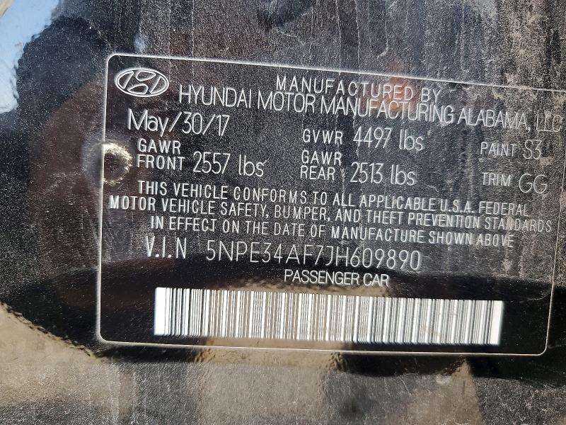 66444266 :رقم المزاد ، 5NPE34AF7JH609890 vin ، 2018 Hyundai Sonata مزاد بيع