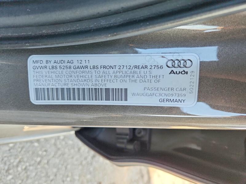Продаж на аукціоні авто 2012 Audi A6, vin: WAUGGAFC3CN097359, номер лоту: 63494246