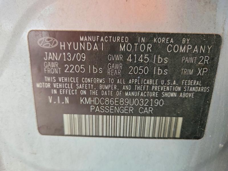 Продаж на аукціоні авто 2009 Hyundai Elantra, vin: KMHDC86E89U032190, номер лоту: 66936196