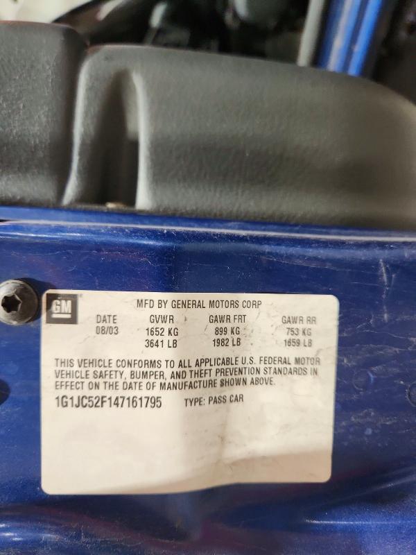 66899096 :رقم المزاد ، 1G1JC52F147161795 vin ، 2004 Chevrolet Cavalier مزاد بيع