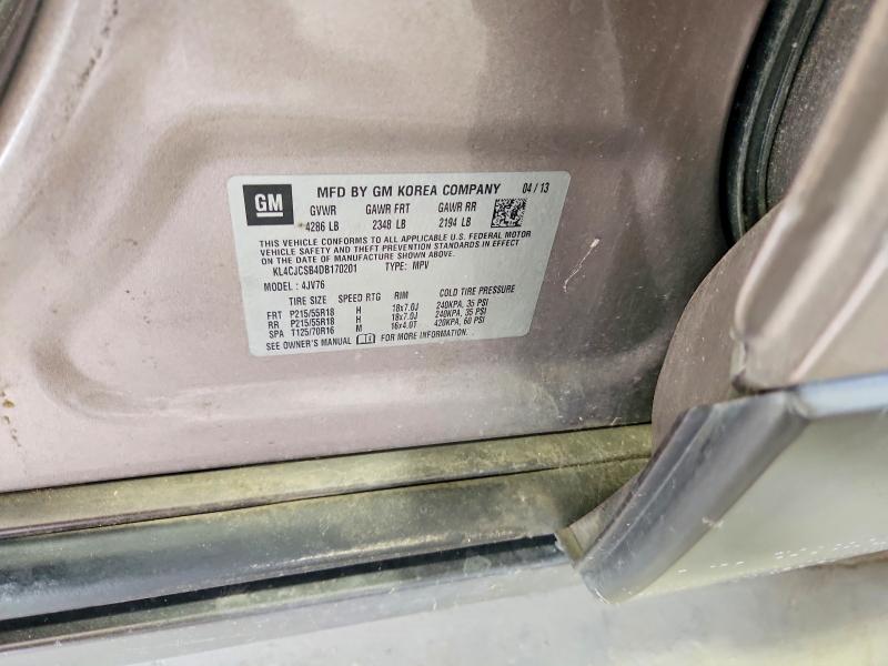 2013 Buick Encore მანქანა იყიდება აუქციონზე, vin: KL4CJCSB4DB170201, აუქციონის ნომერი: 66228636