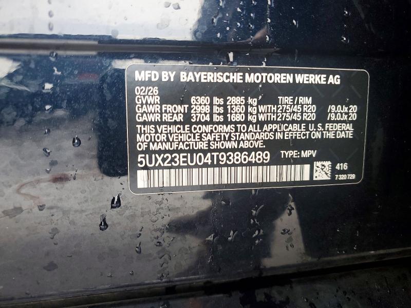 66319666 :رقم المزاد ، 5UX23EU04T9386489 vin ، 2026 Bmw X5 مزاد بيع