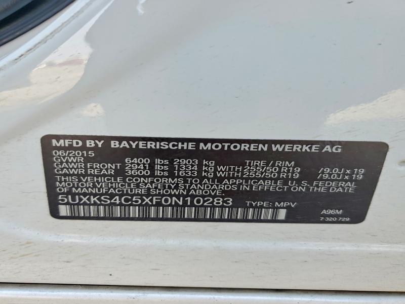 2015 Bmw X5 მანქანა იყიდება აუქციონზე, vin: 5UXKS4C5XF0N10283, აუქციონის ნომერი: 64301746