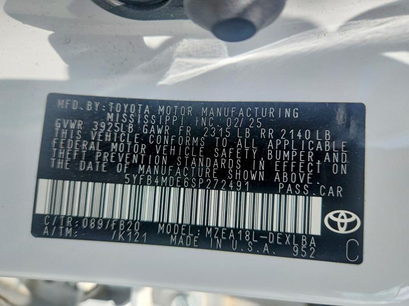 Продажа на аукционе авто 2025 Toyota Corolla, vin: 5YFB4MDE6SP272491, номер лота: 64837146