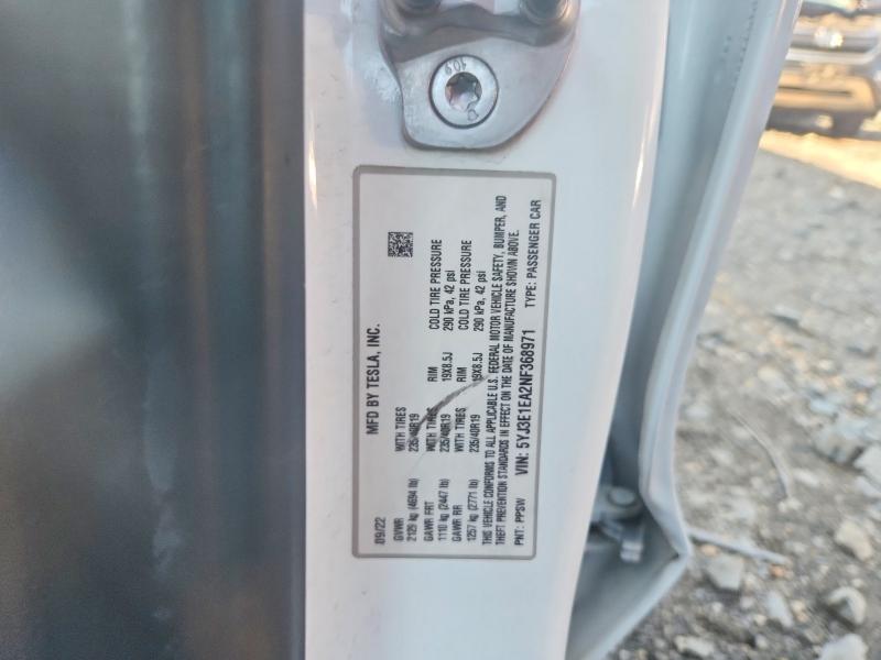 Продажа на аукционе авто 2022 Tesla Model 3, vin: 5YJ3E1EA2NF368971, номер лота: 65753986