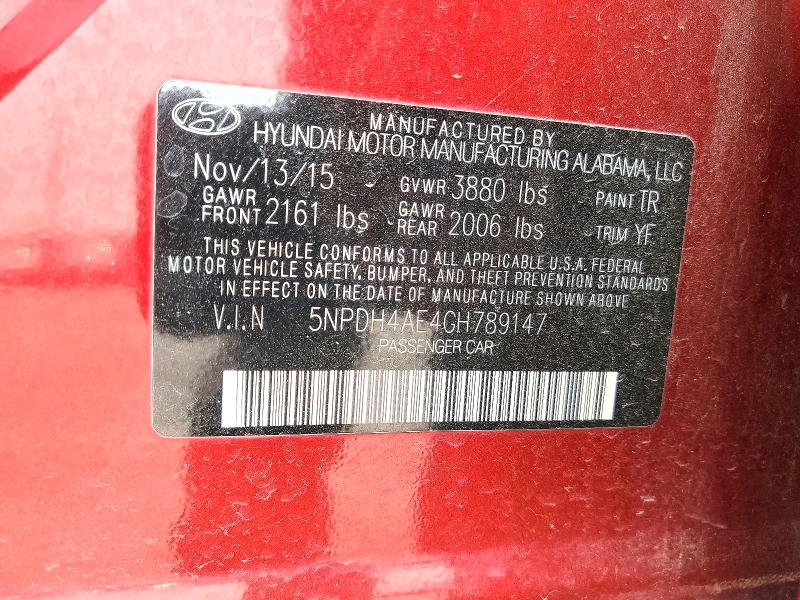 Продажа на аукционе авто 2016 Hyundai Elantra, vin: 5NPDH4AE4GH789147, номер лота: 64585976