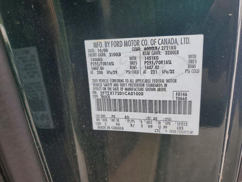 Aukcja sprzedaży 2001 Ford F150, vin: 2FTZX17201CA01000, numer aukcji: 63905066