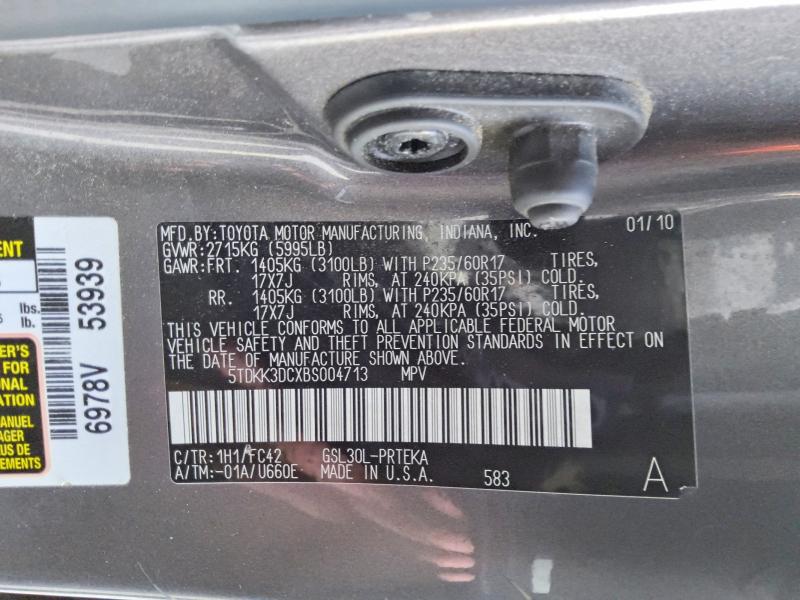 Продаж на аукціоні авто 2011 Toyota Sienna, vin: 5TDKK3DCXBS004713, номер лоту: 66831706