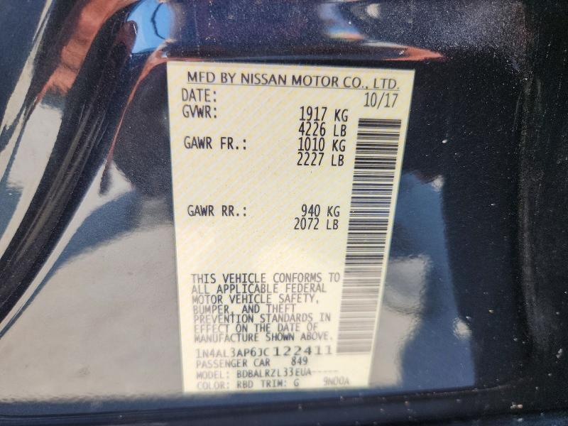Aukcja sprzedaży 2018 Nissan Altima, vin: 1N4AL3AP6JC122411, numer aukcji: 63579686