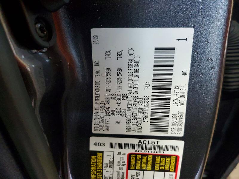 Продаж на аукціоні авто 2020 Toyota Tundra, vin: 5TFHY5F17LX932328, номер лоту: 65131636