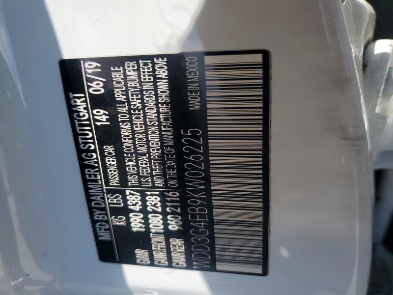 64509446 :رقم المزاد ، WDD3G4EB9KW026225 vin ، 2019 Mercedes-benz A مزاد بيع