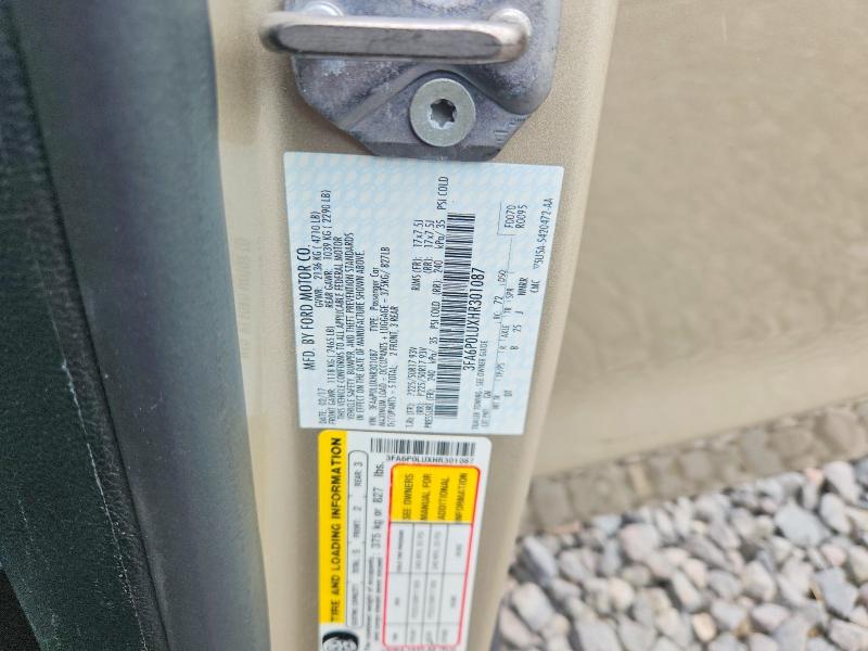 Aukcja sprzedaży 2017 Ford Fusion, vin: 3FA6P0LUXHR301087, numer aukcji: 65581026