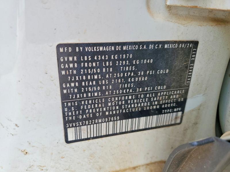 Aukcja sprzedaży 2024 Volkswagen Taos, vin: 3VVSX7B22RM097659, numer aukcji: 64039596