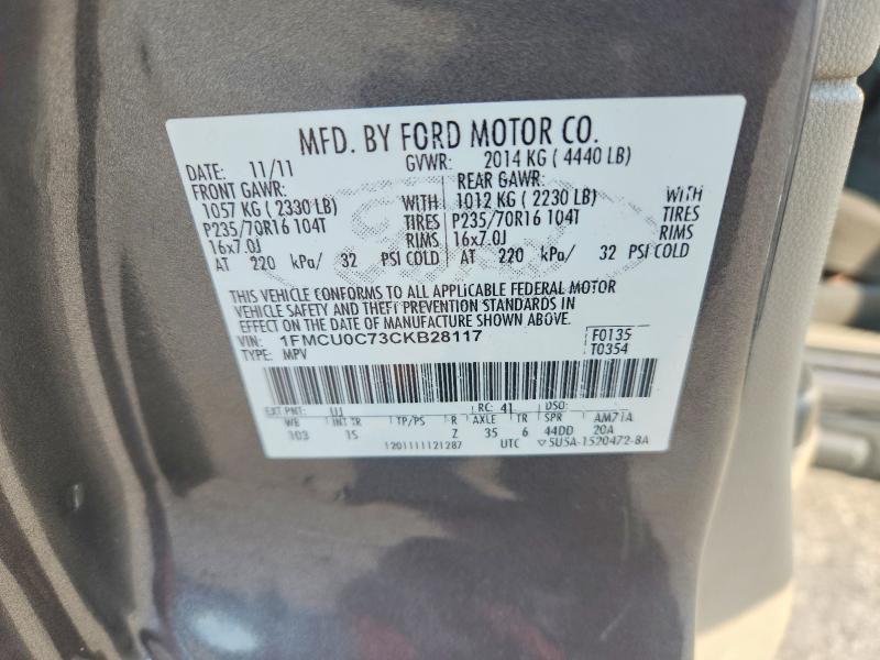 Aukcja sprzedaży 2012 Ford Escape, vin: 1FMCU0C73CKB28117, numer aukcji: 64736766