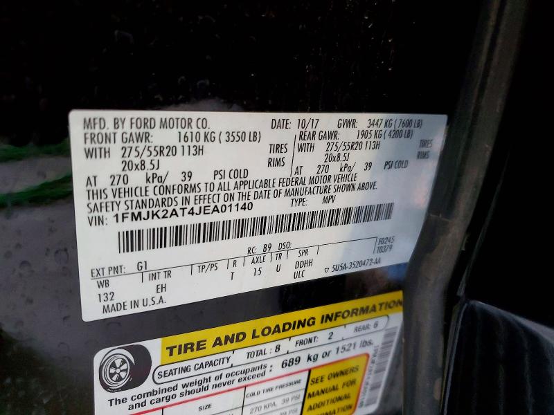 Продаж на аукціоні авто 2018 Ford Expedition, vin: 1FMJK2AT4JEA01140, номер лоту: 64044976