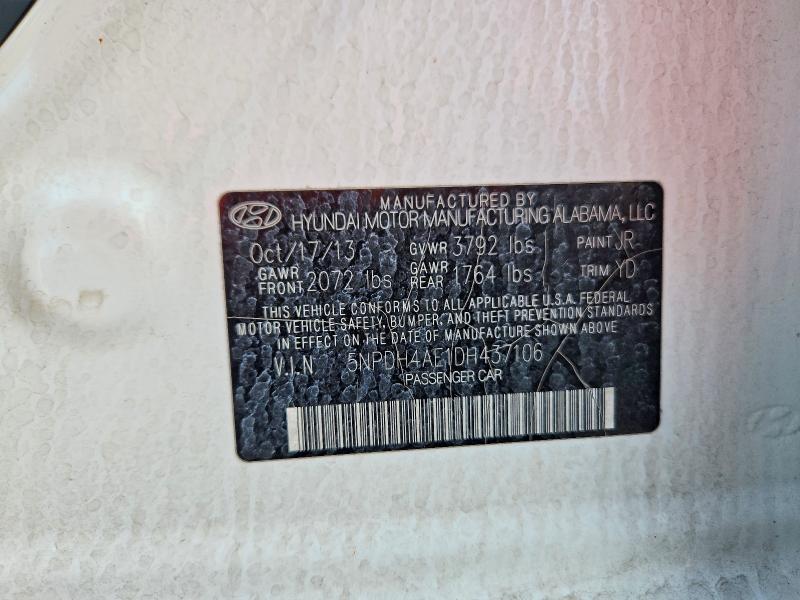 64907166 :رقم المزاد ، 5NPDH4AE1DH437106 vin ، 2013 Hyundai Elantra مزاد بيع