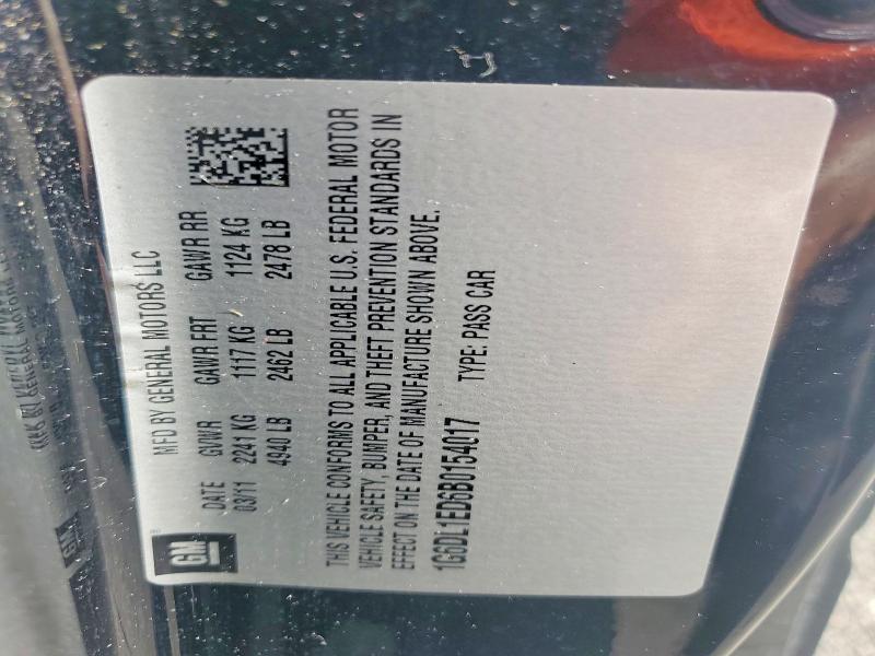 Aukcja sprzedaży 2011 Cadillac Cts, vin: 1G6DL1ED6B0154017, numer aukcji: 63704846
