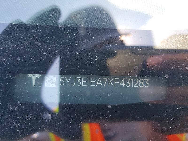 Aukcja sprzedaży 2019 Tesla Model 3, vin: 5YJ3E1EA7KF431283, numer aukcji: 65373026