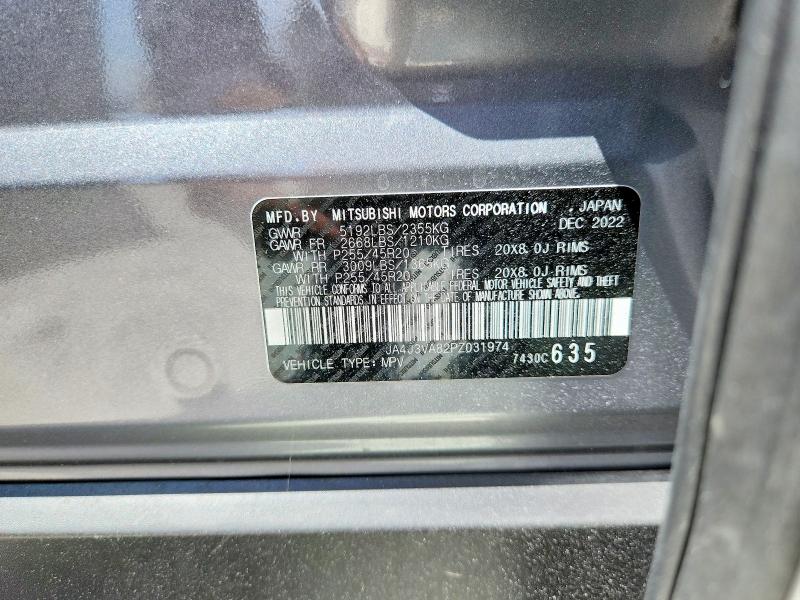 66023766 :رقم المزاد ، JA4J3VA82PZ031974 vin ، 2023 Mitsubishi Outlander مزاد بيع