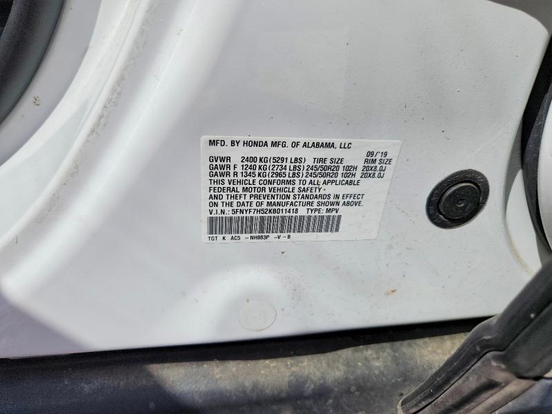 Aukcja sprzedaży 2019 Honda Passport, vin: 5FNYF7H52KB011418, numer aukcji: 63565666