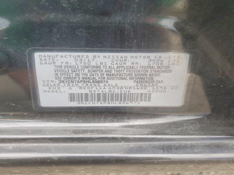 Продажа на аукционе авто 2017 Nissan Versa, vin: 3N1CN7AP8HL856974, номер лота: 63727176