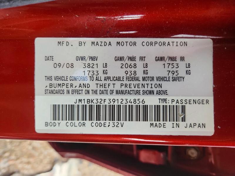 Aukcja sprzedaży 2009 Mazda 3, vin: JM1BK32F391234856, numer aukcji: 67277946