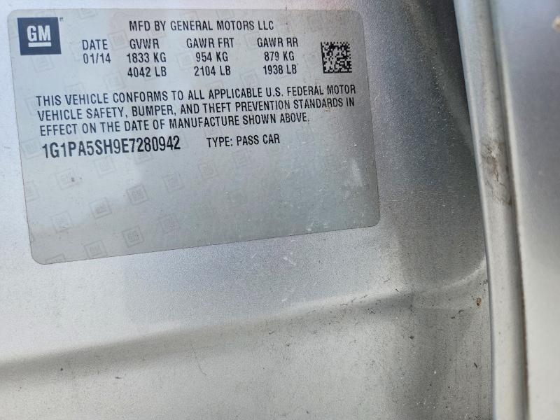 Продажа на аукционе авто 2014 Chevrolet Cruze, vin: 1G1PA5SH9E7280942, номер лота: 65491566