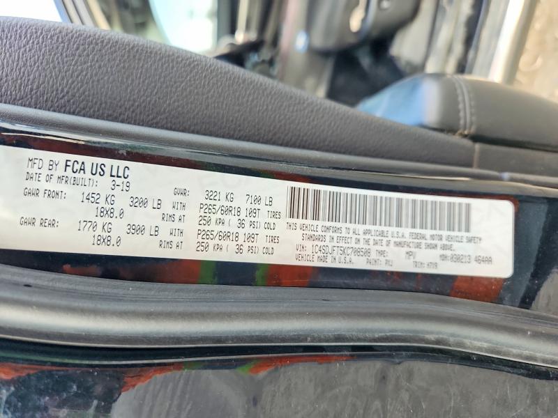 Aukcja sprzedaży 2019 Dodge Durango, vin: 1C4SDJFT5KC708508, numer aukcji: 67120246